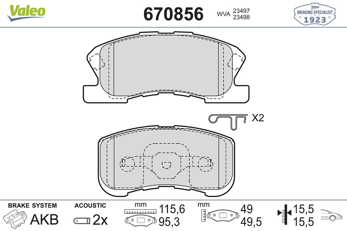 set placute frana,frana disc 670856 VALEO
